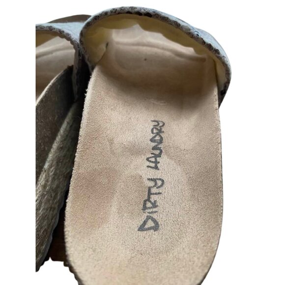 Dirty Laundry Snake Print Slide Sandals - Tan and Cream - Picture 10 of 14